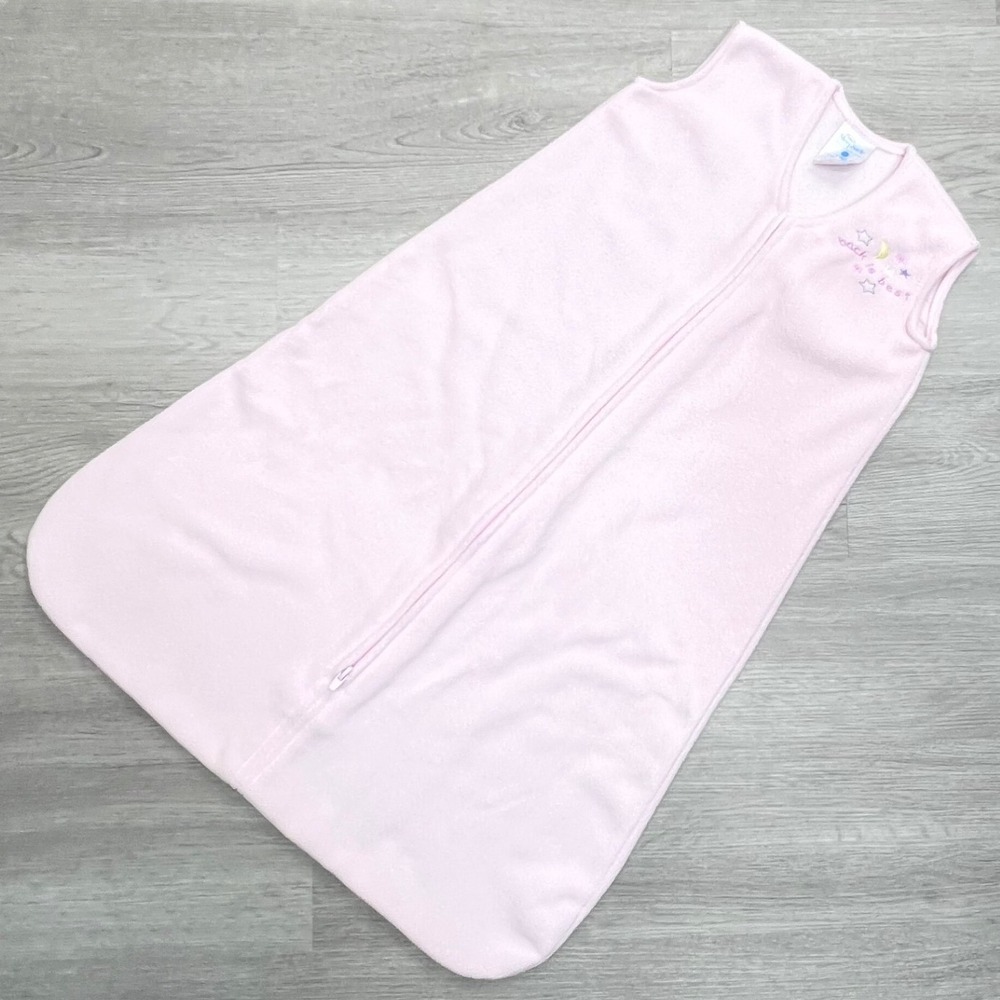 Halo SleepSack Pink Fleece Wearable Blanket Medium 6-12 Months Back Is Best Moon